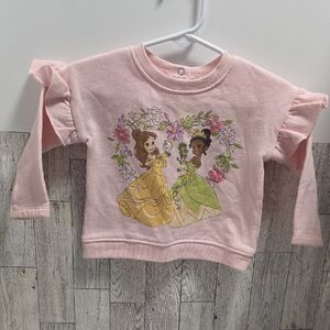 NWOT 6-9 M Disney Baby Princess Pink Ruffle Long Sleeve Sweatshirt